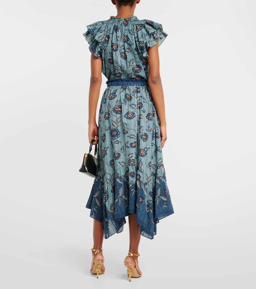 Alice Asymmetric Cotton-Blend Midi