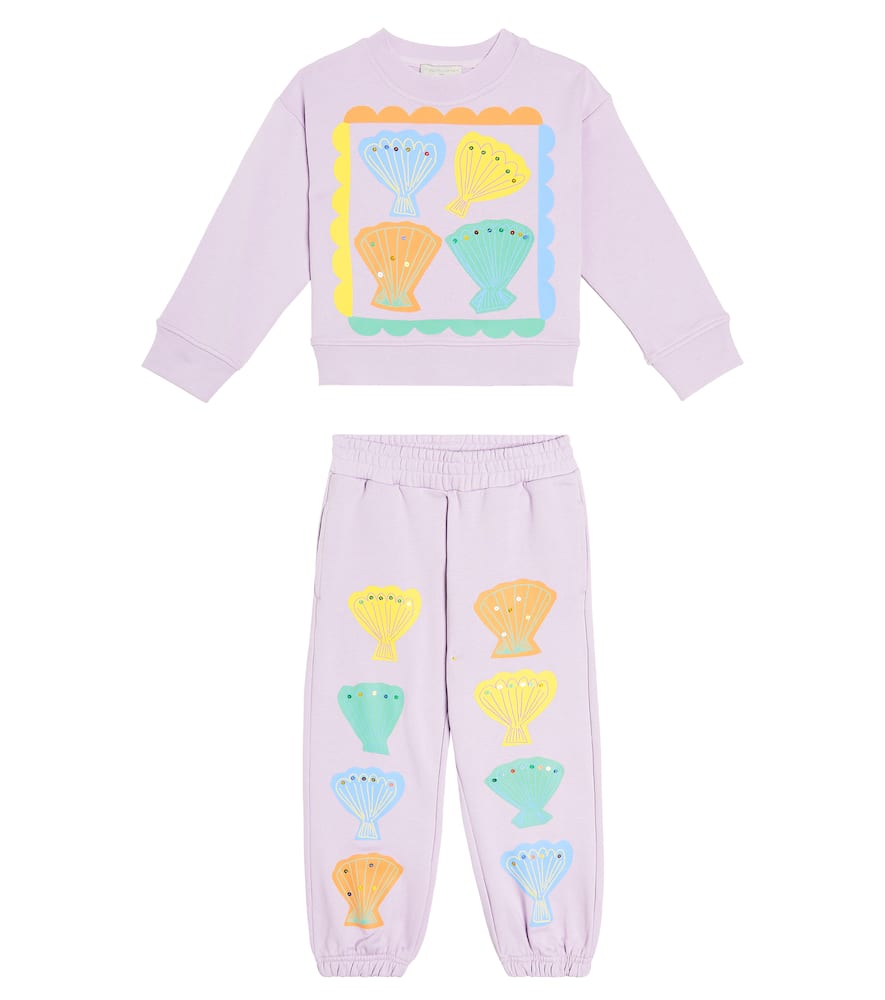 Stella McCartney Kids Printed cotton fleece sweatshirt and shorts set