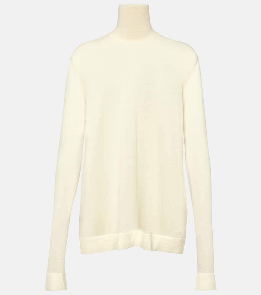 Shop The Row Fulton Cashmere Turtleneck Sweater In White