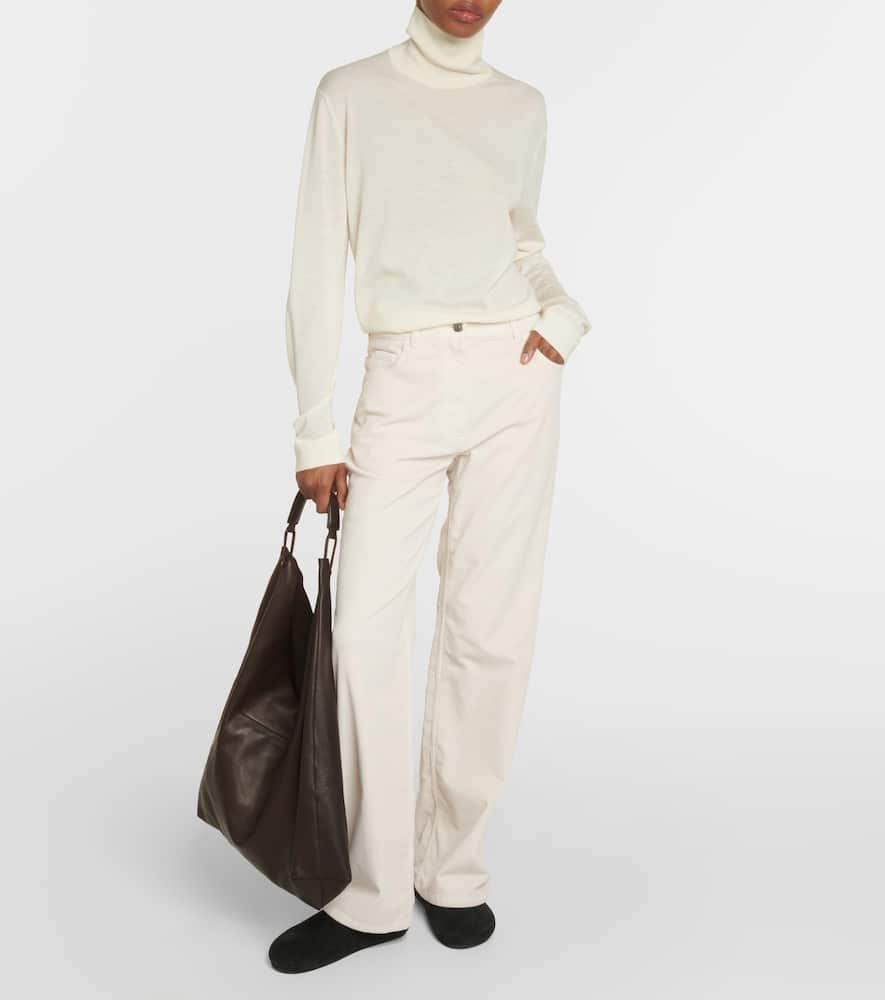 Shop The Row Fulton Cashmere Turtleneck Sweater In White