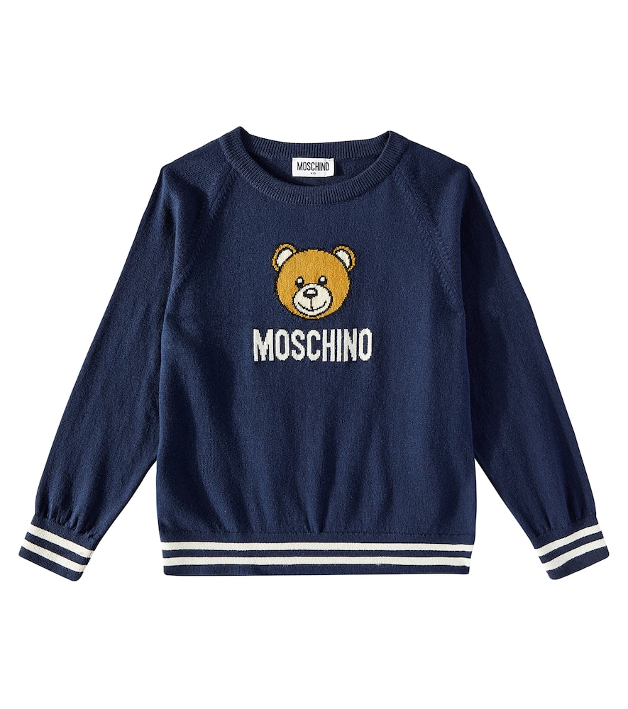 Moschino Kids Teddy Bear cotton and wool sweater