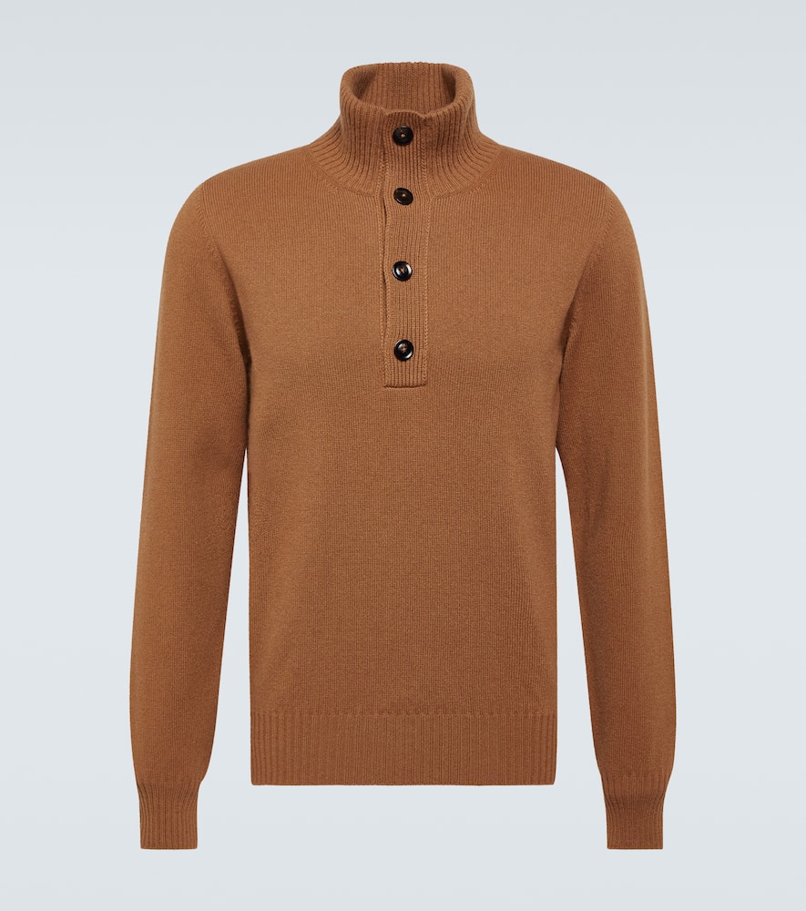 Tom Ford Wool And Cashmere Turtleneck Sweater In Brown