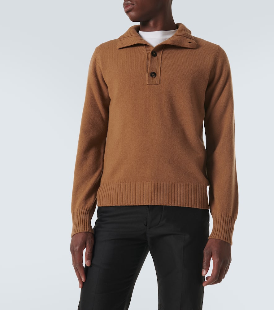 Tom Ford Wool And Cashmere Turtleneck Sweater In Brown