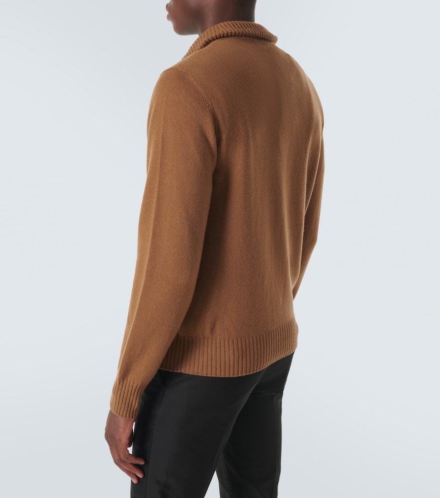 Tom Ford Wool And Cashmere Turtleneck Sweater In Brown