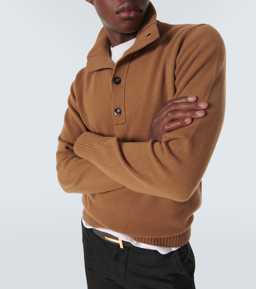 Tom Ford Wool And Cashmere Turtleneck Sweater In Brown