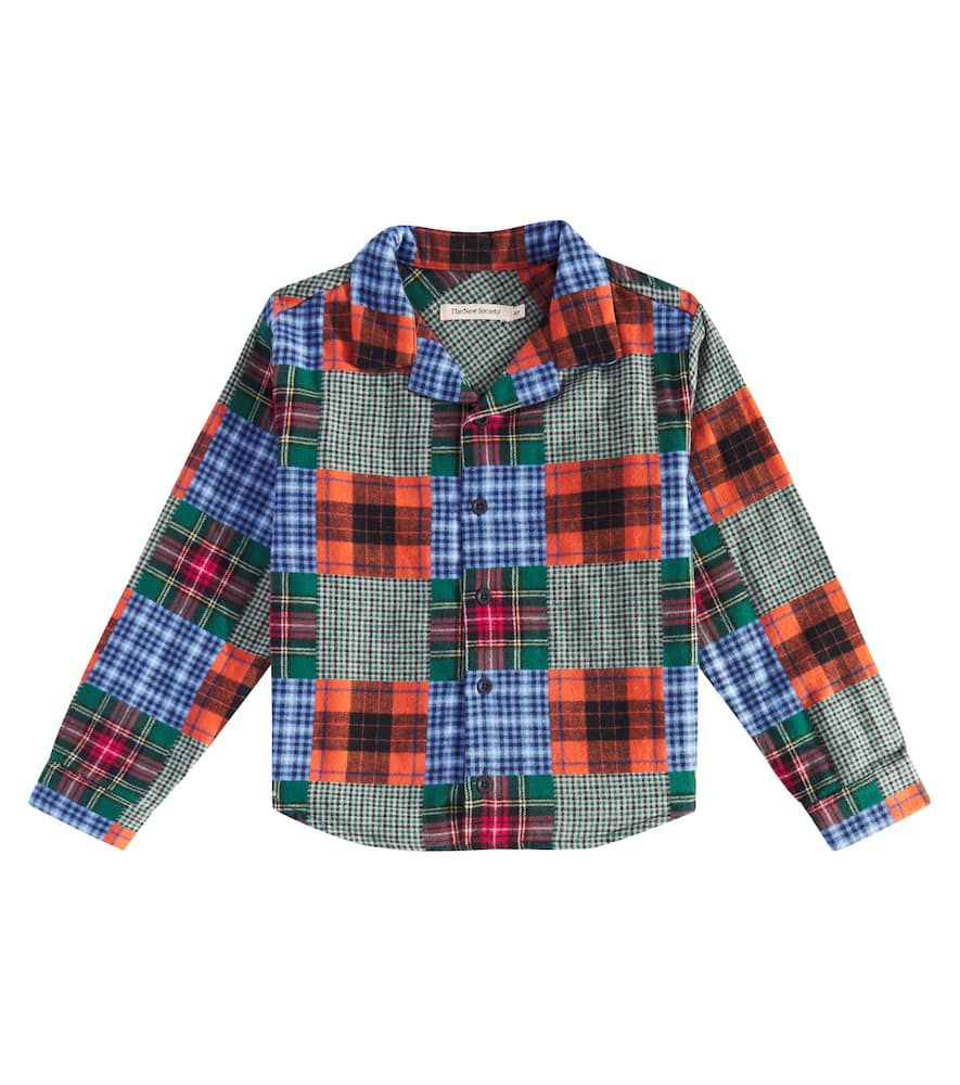 The New Society Perth Patchwork Cotton Shirt In Multicoloured