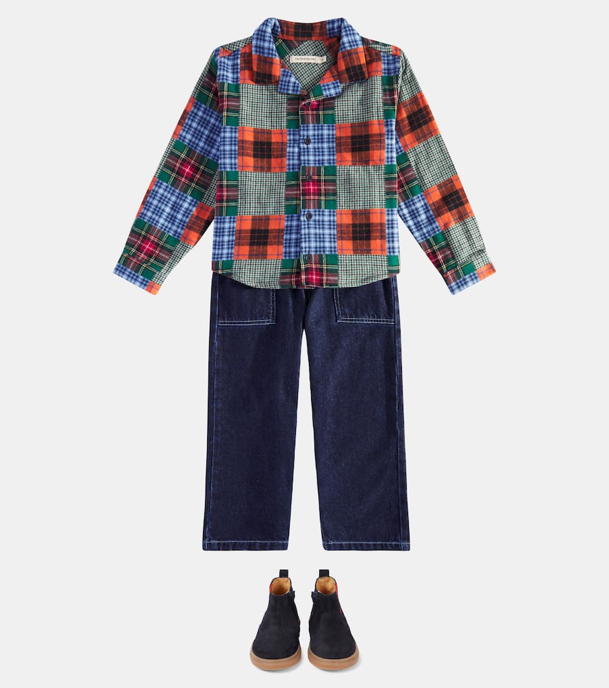 The New Society Perth Patchwork Cotton Shirt In Multicoloured