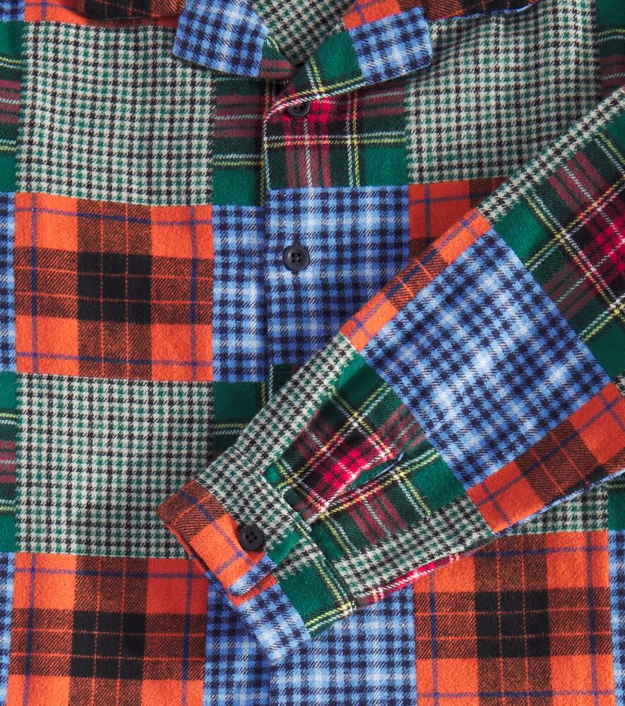 The New Society Perth Patchwork Cotton Shirt In Multicoloured