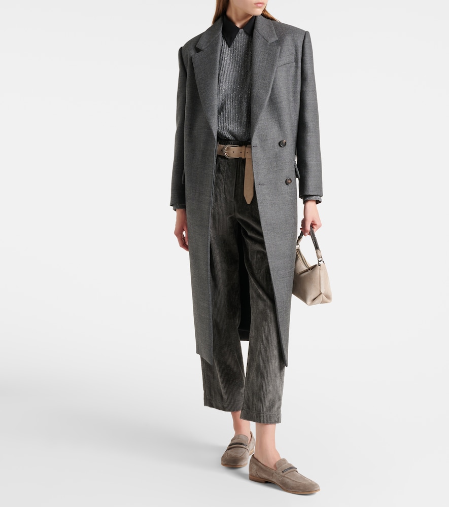 Brunello Cucinelli Pleated cotton straight pants