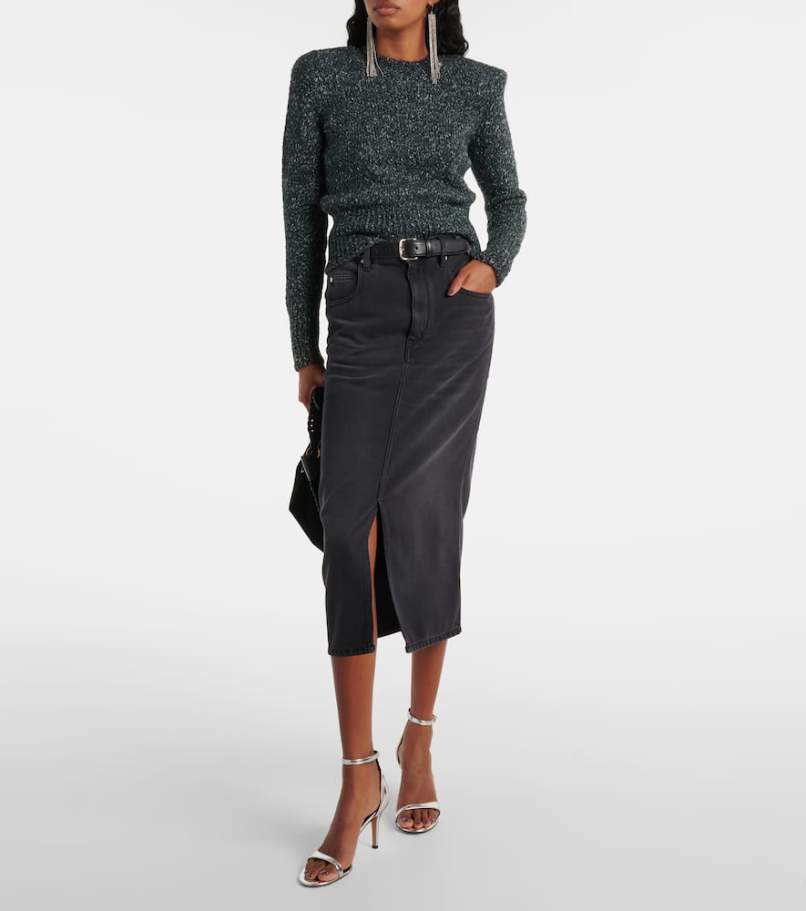 Isabel Marant Kalo Structured Shoulder Sweater In Grey