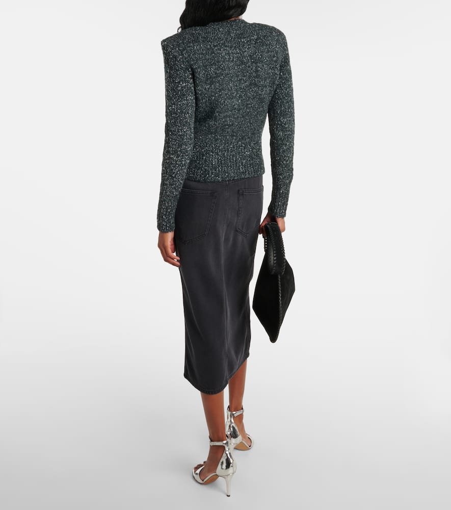 Isabel Marant Kalo Structured Shoulder Sweater In Grey