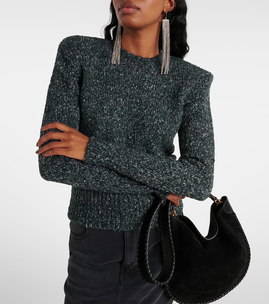 Isabel Marant Kalo Structured Shoulder Sweater In Grey
