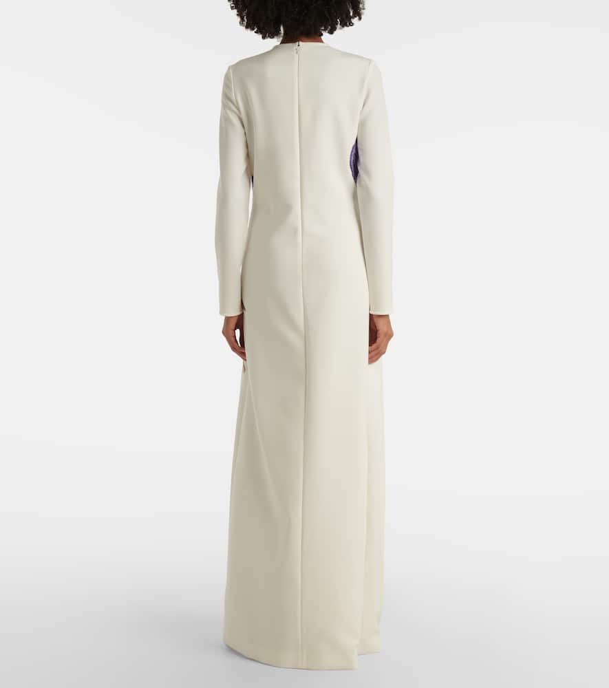 Costarellos Malvina Sequined Crêpe Gown In Ecru