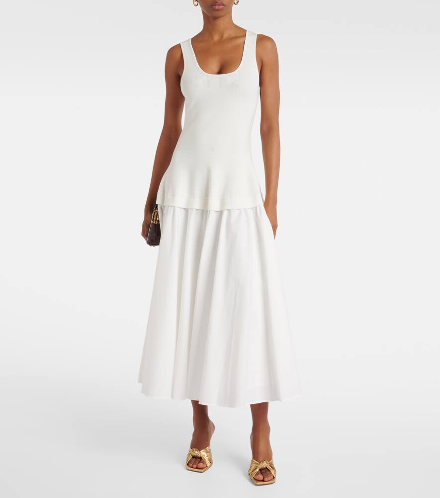 Simkhai Jazz Cotton-blend Poplin Midi Dress In White