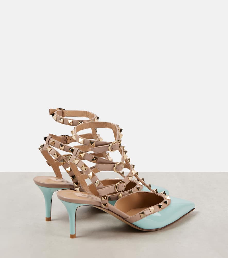 Valentino Rockstud Classic 65 Patent Leather Pumps In Blau