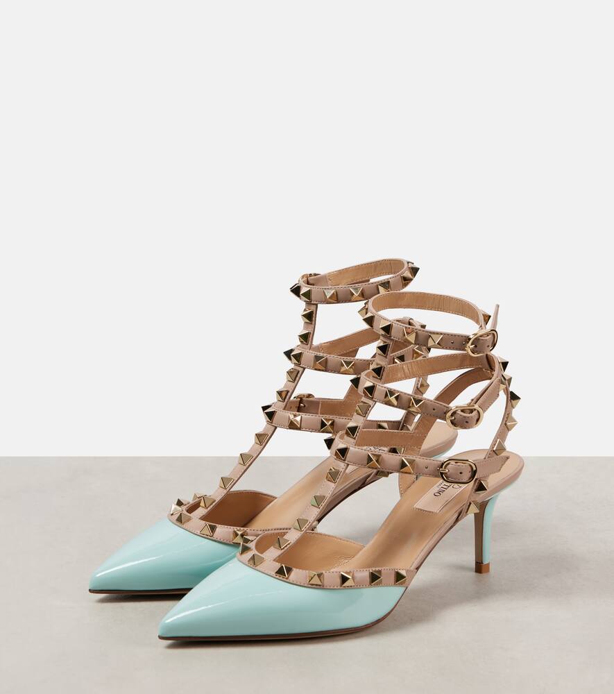 Valentino Rockstud Classic 65 Patent Leather Pumps In Blau