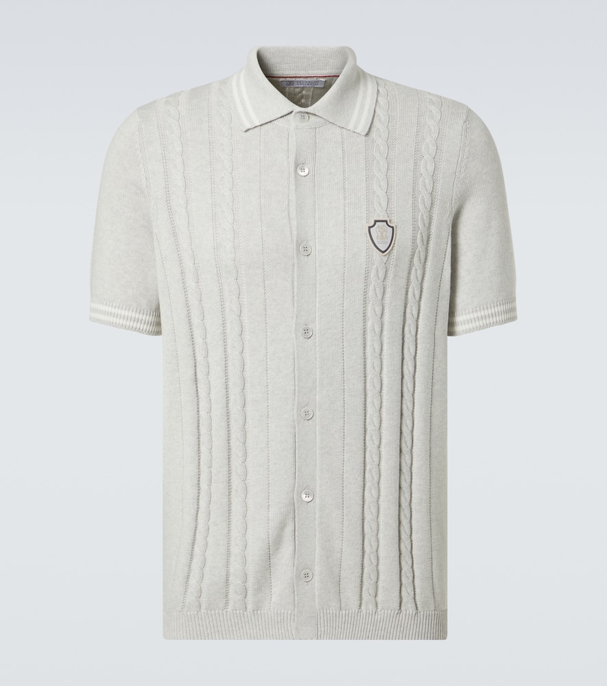 Cable-knit cotton shirt