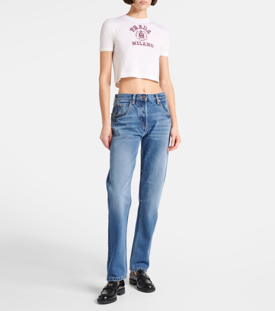 Prada Mid-rise Straight Jeans In Blue