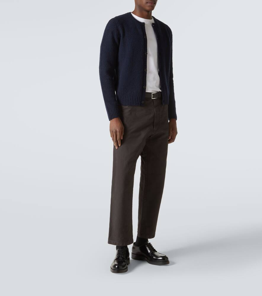 Prada Strickjacke Aus Shetlandwolle In Blau