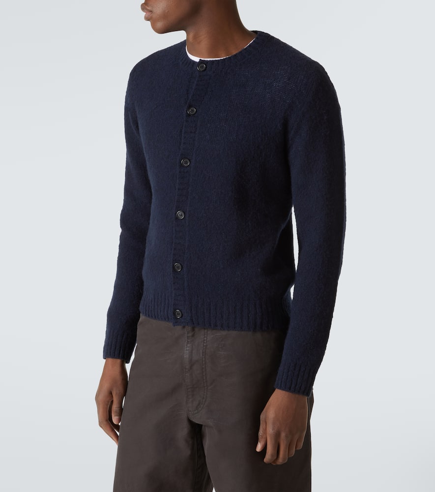 Prada Strickjacke Aus Shetlandwolle In Blau