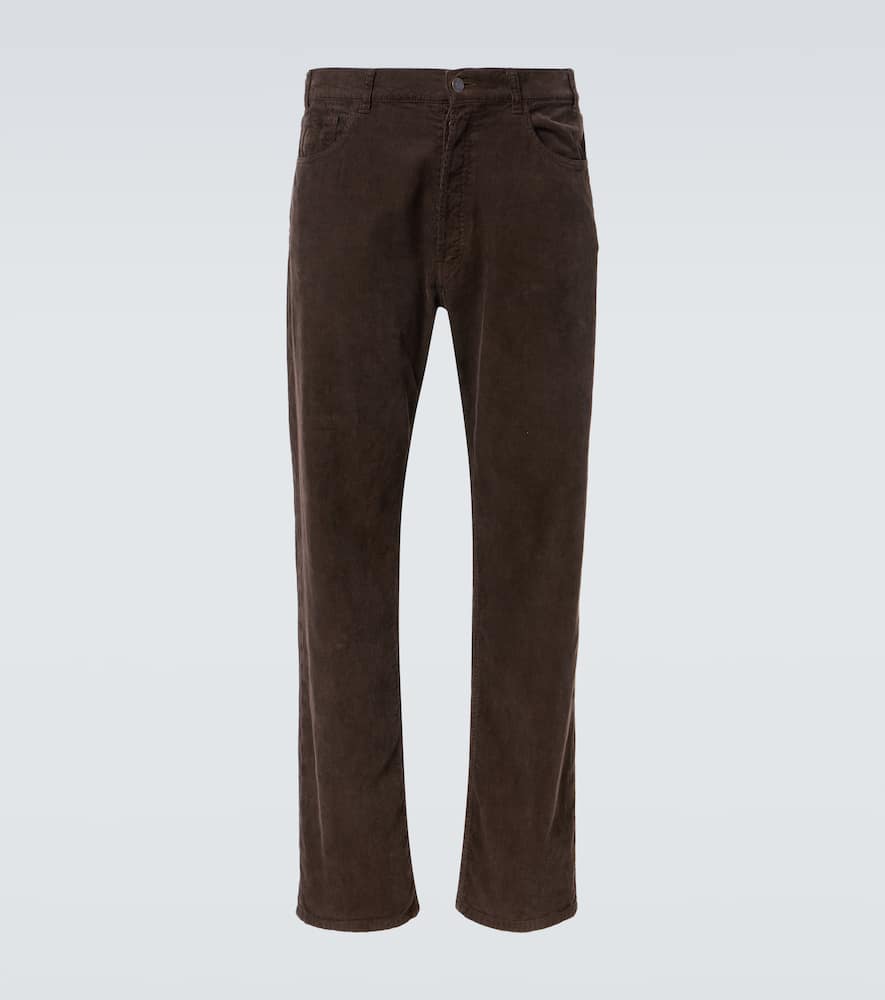 The Row Burt Cotton Corduroy Straight Pants In Brown