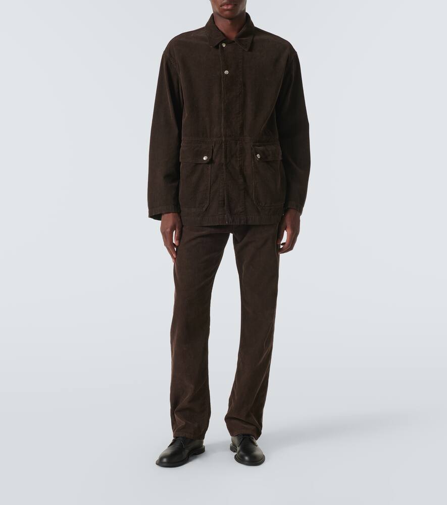 The Row Burt Cotton Corduroy Straight Pants In Brown