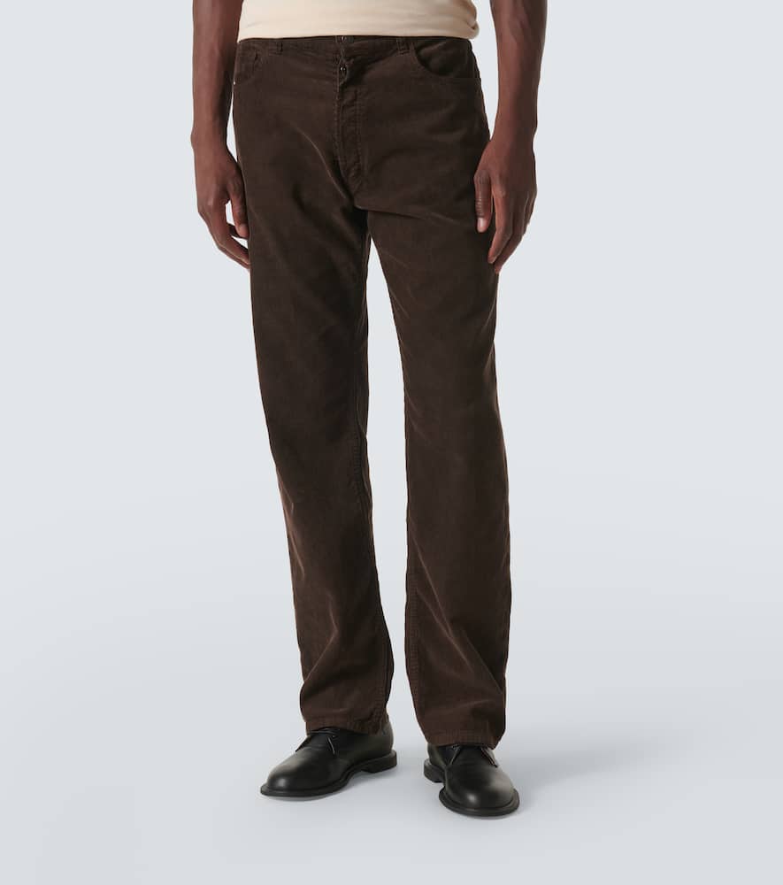 The Row Burt Cotton Corduroy Straight Pants In Brown
