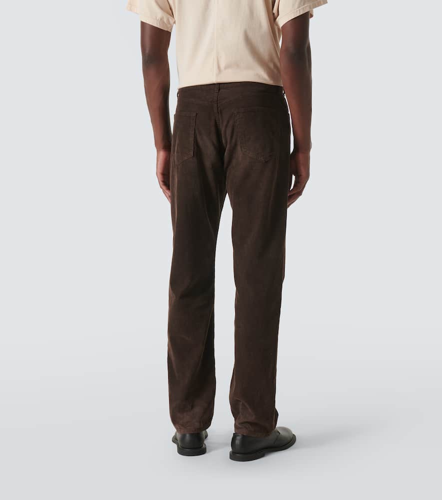 The Row Burt Cotton Corduroy Straight Pants In Brown