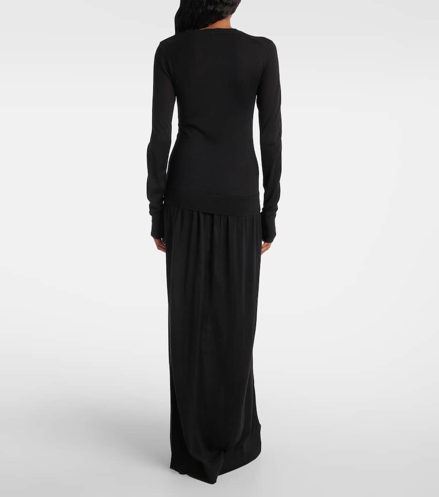 Totême Silk-blend Maxi Dress In Black