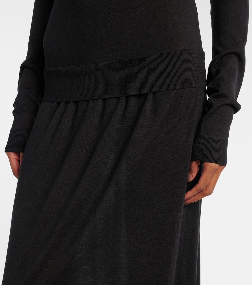 Totême Silk-blend Maxi Dress In Black
