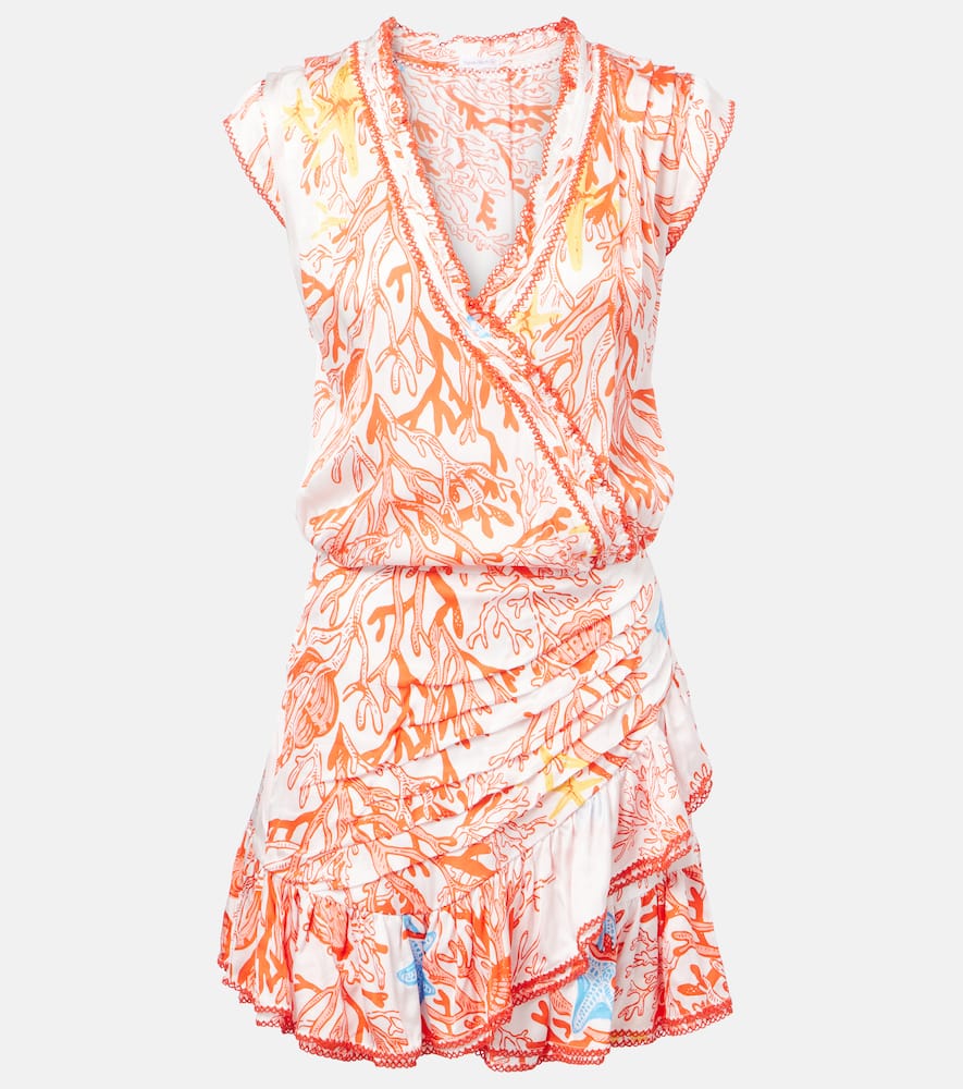 Shop Poupette St Barth Estelle Printed Satin Minidress