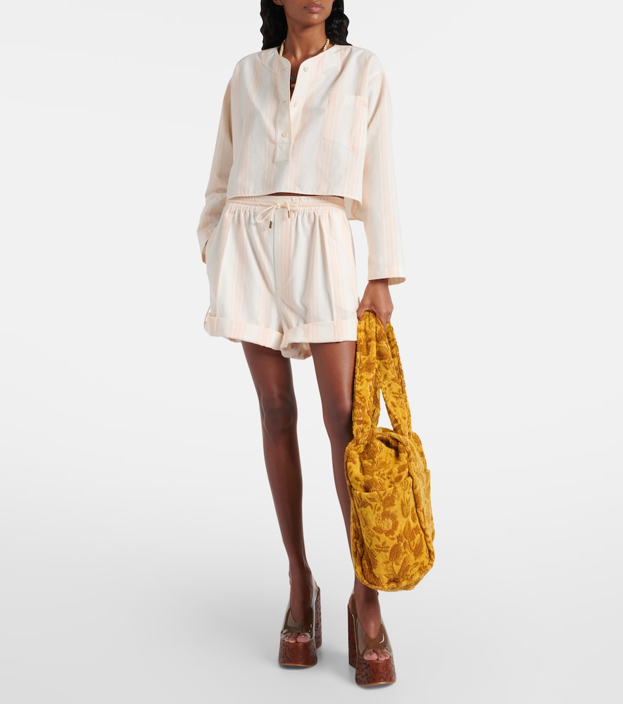  Chloe Chloé Shorts De Algodón A Rayas 