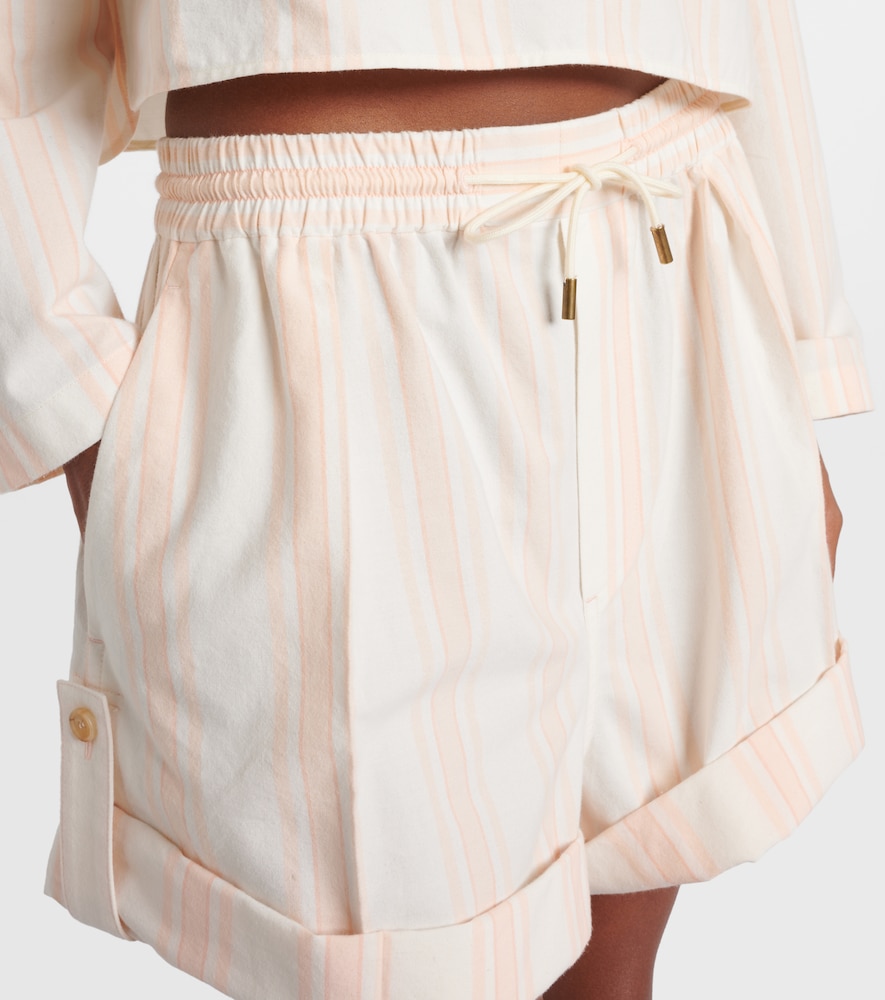  Chloe Chloé Shorts De Algodón A Rayas 