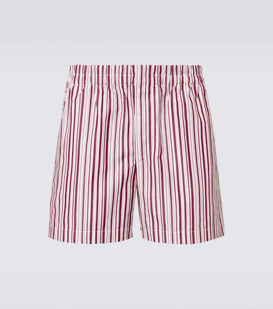 Double G striped cotton poplin shorts