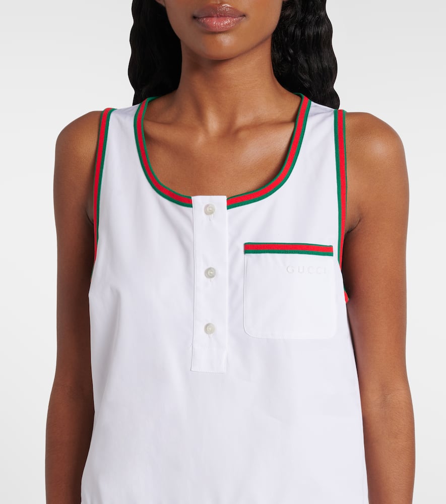 Gucci Web Stripe Pleated Minidress