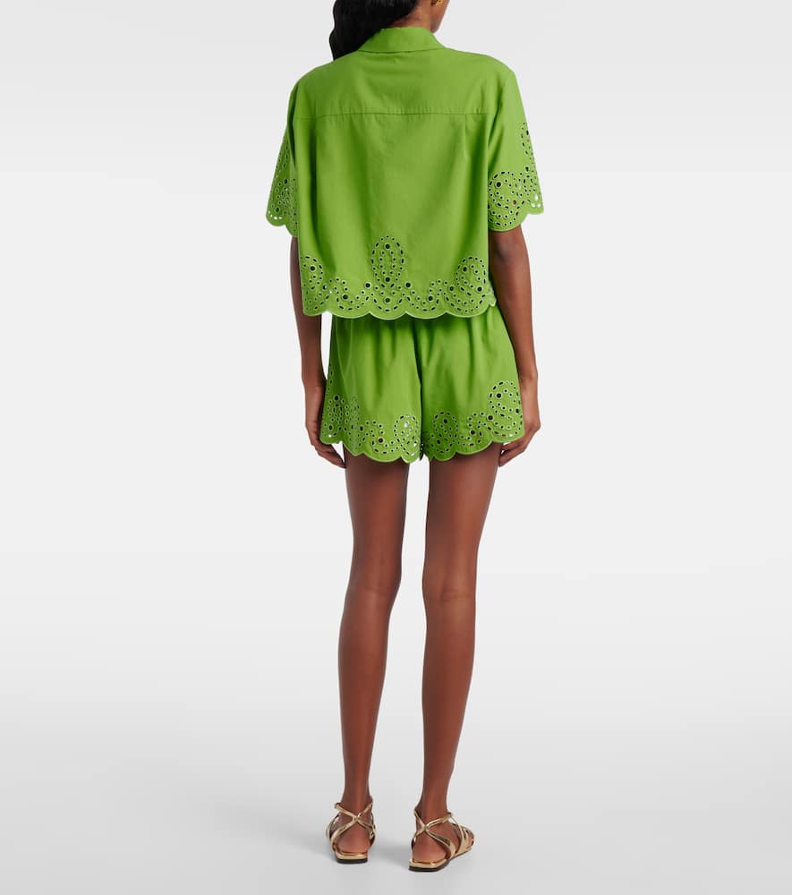 Simkhai Keyla Broderie Anglaise Top In Green