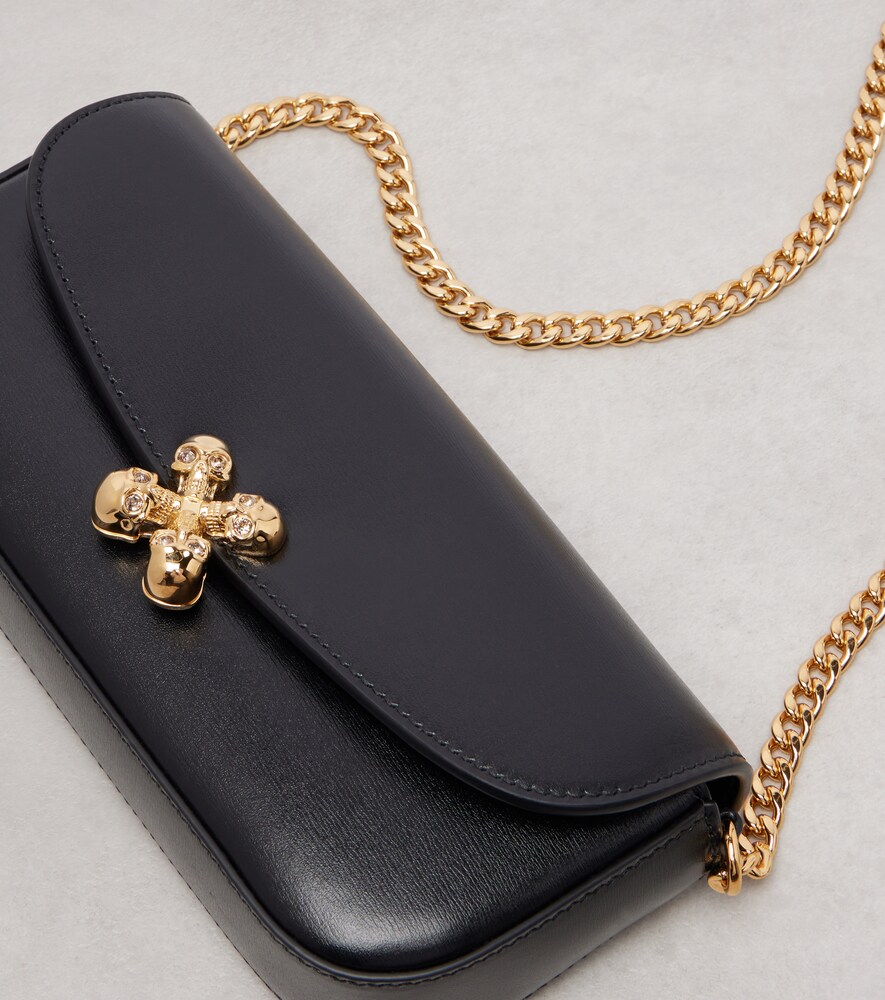  Mcqueen Mcqueen Skull Flower Small Leather Shoulder Bag 