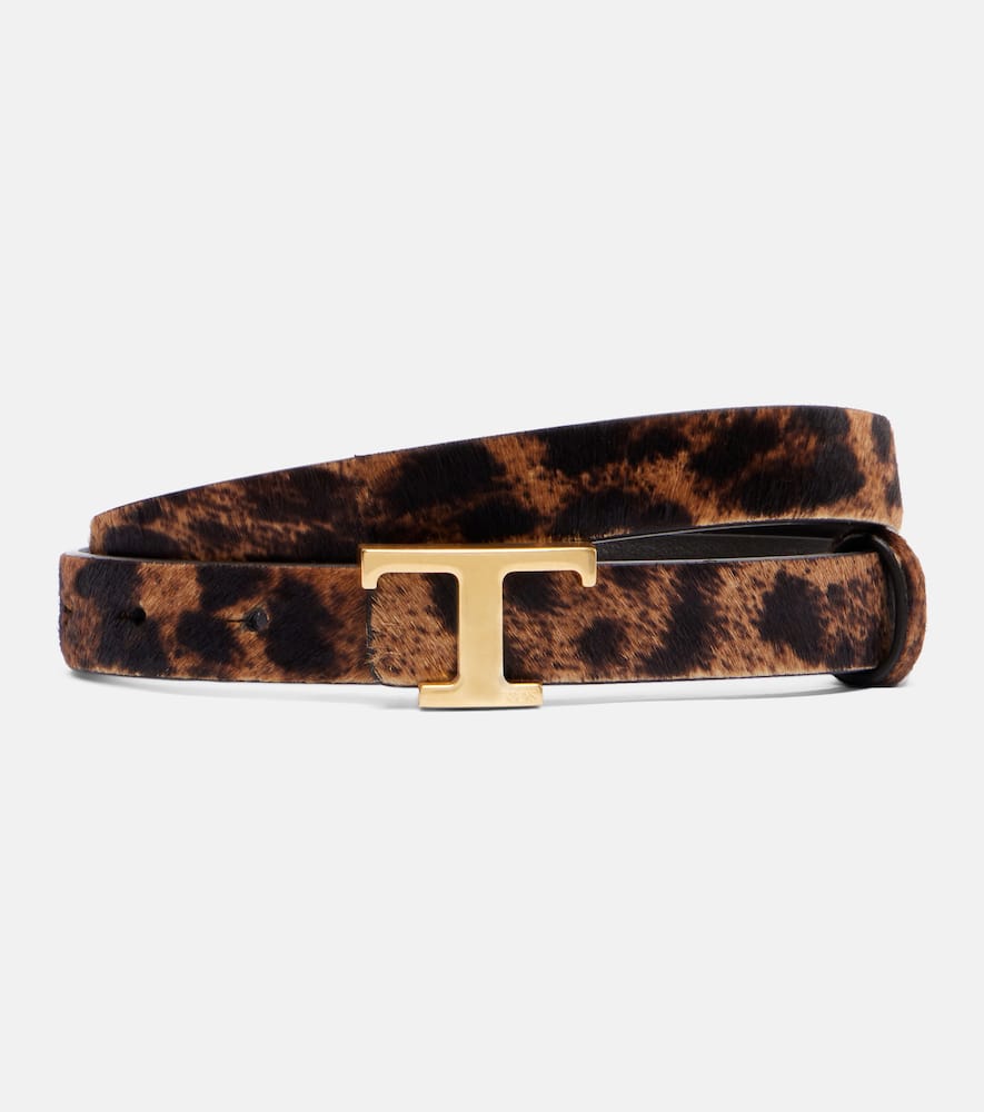 Logo leather belt