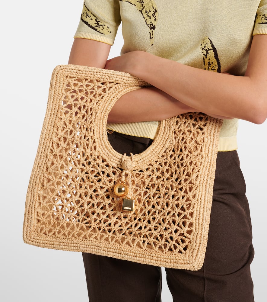 Jacquemus The Small Square Beach Raffia Handbag