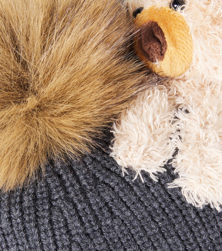  Monnalisa Monnalisa Feather-trimmed Wool Beanie 