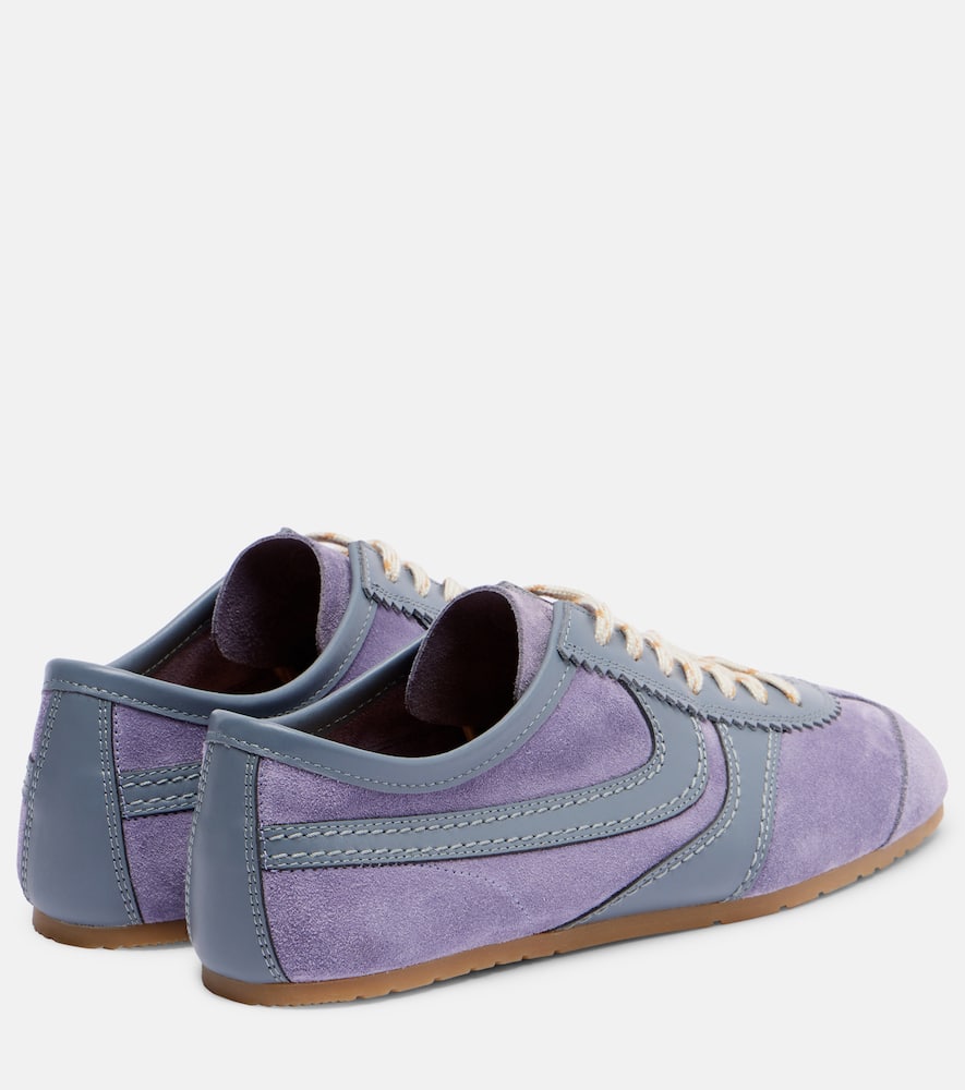 Dries Van Noten Low-profile Sneakers With Suede And Leather Accents In Purple