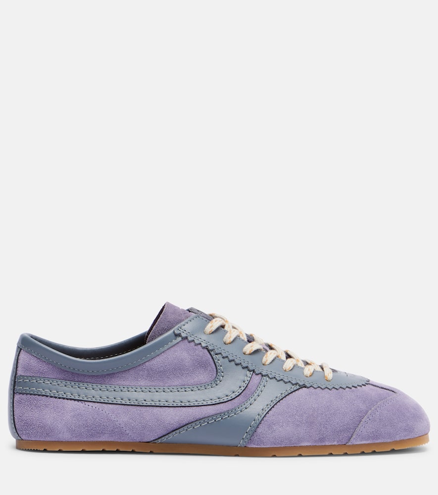 Dries Van Noten Low-profile Sneakers With Suede And Leather Accents In Purple