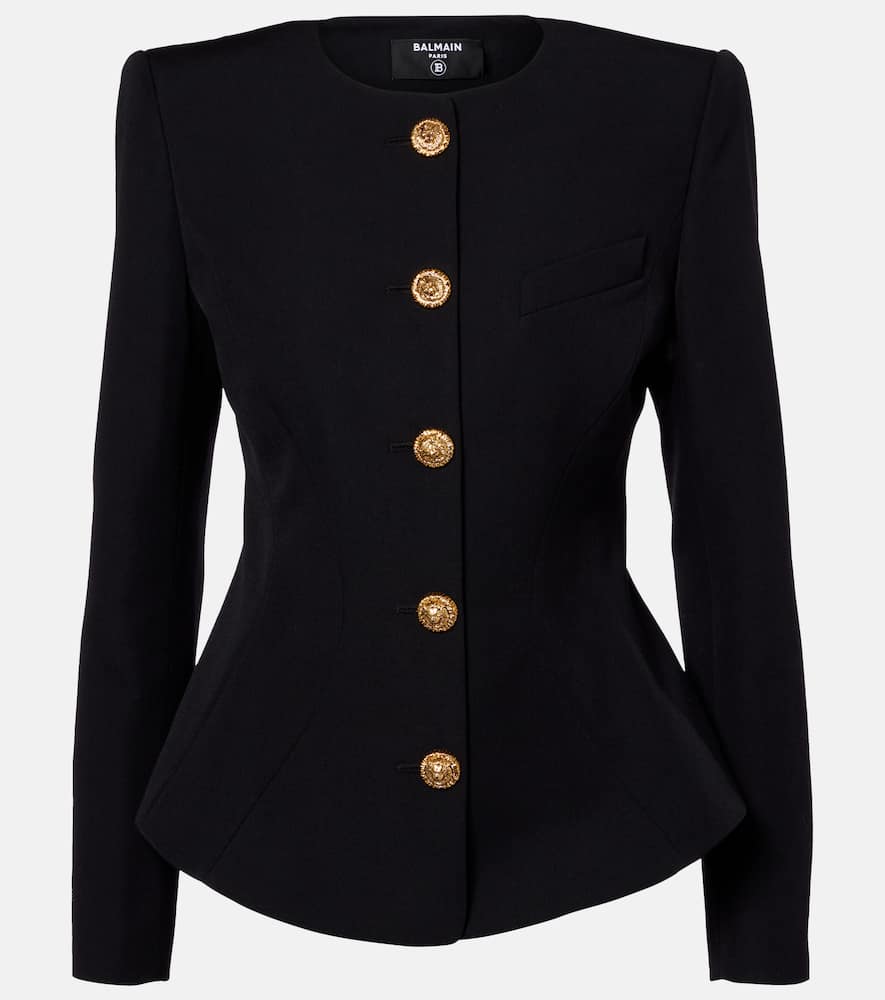 Balmain Virgin Wool Blazer In Black