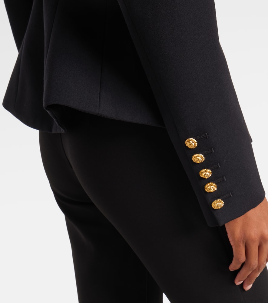 Balmain Wool Buttoned Basque Jacket In Black