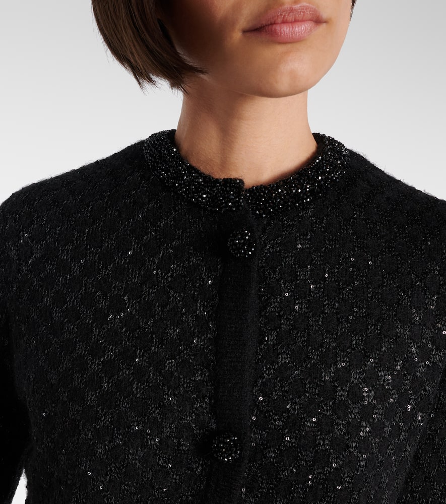 Max Mara Perdoni Sequined Cardigan In Black