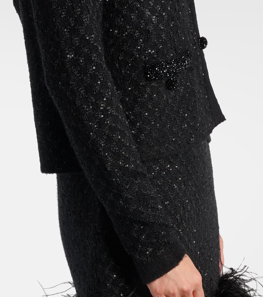 Max Mara Perdoni Sequined Cardigan In Black