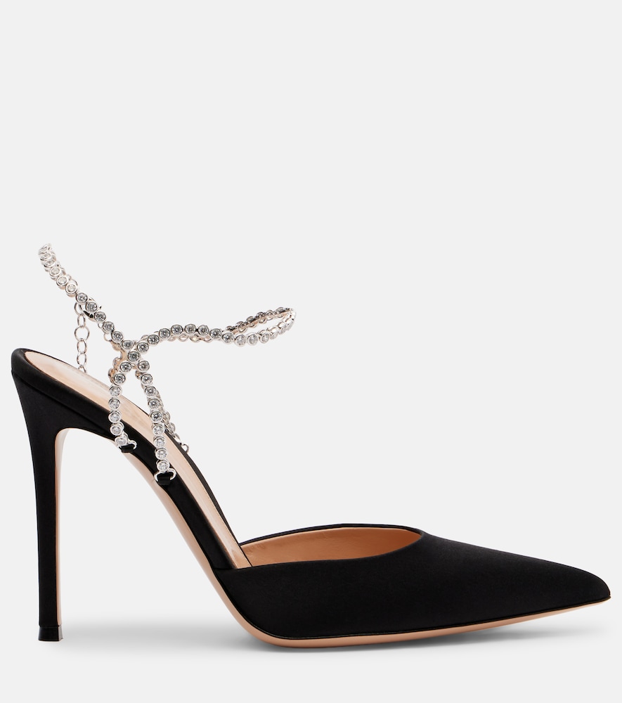  Gianvito Rossi Gianvito Rossi Crystal-embellished Satin Pumps 