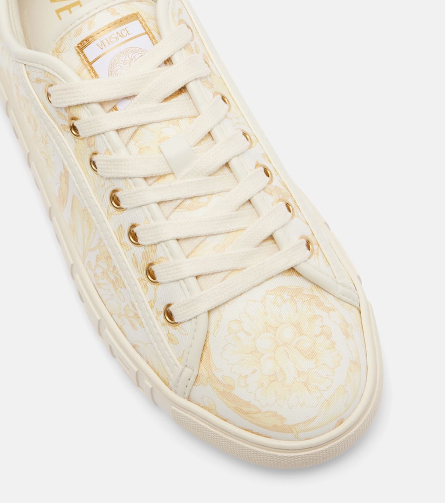 Versace Barocco Jacquard Greca Low Top Sneaker In White