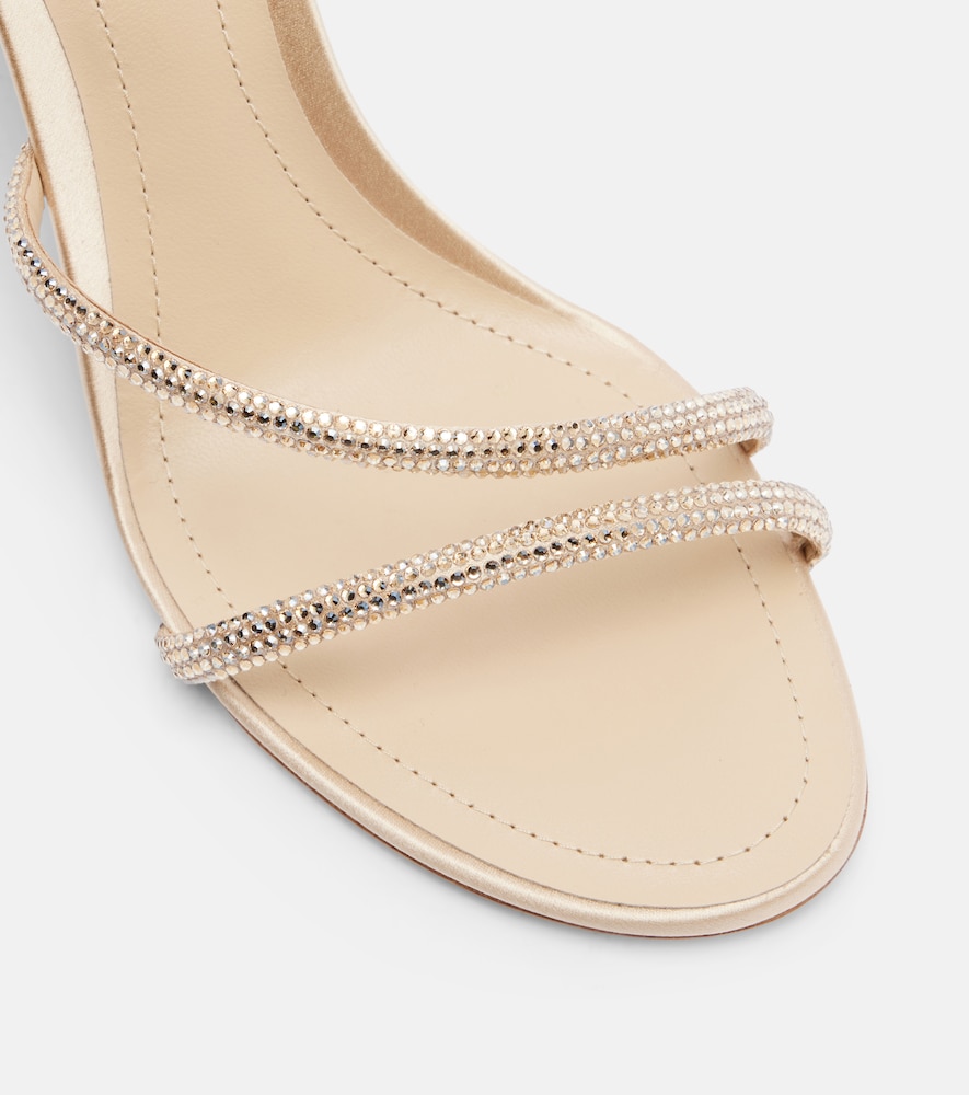  Rene Caovilla Rene Caovilla Wedge-sandalen Aus Satin Mit Kristallen 