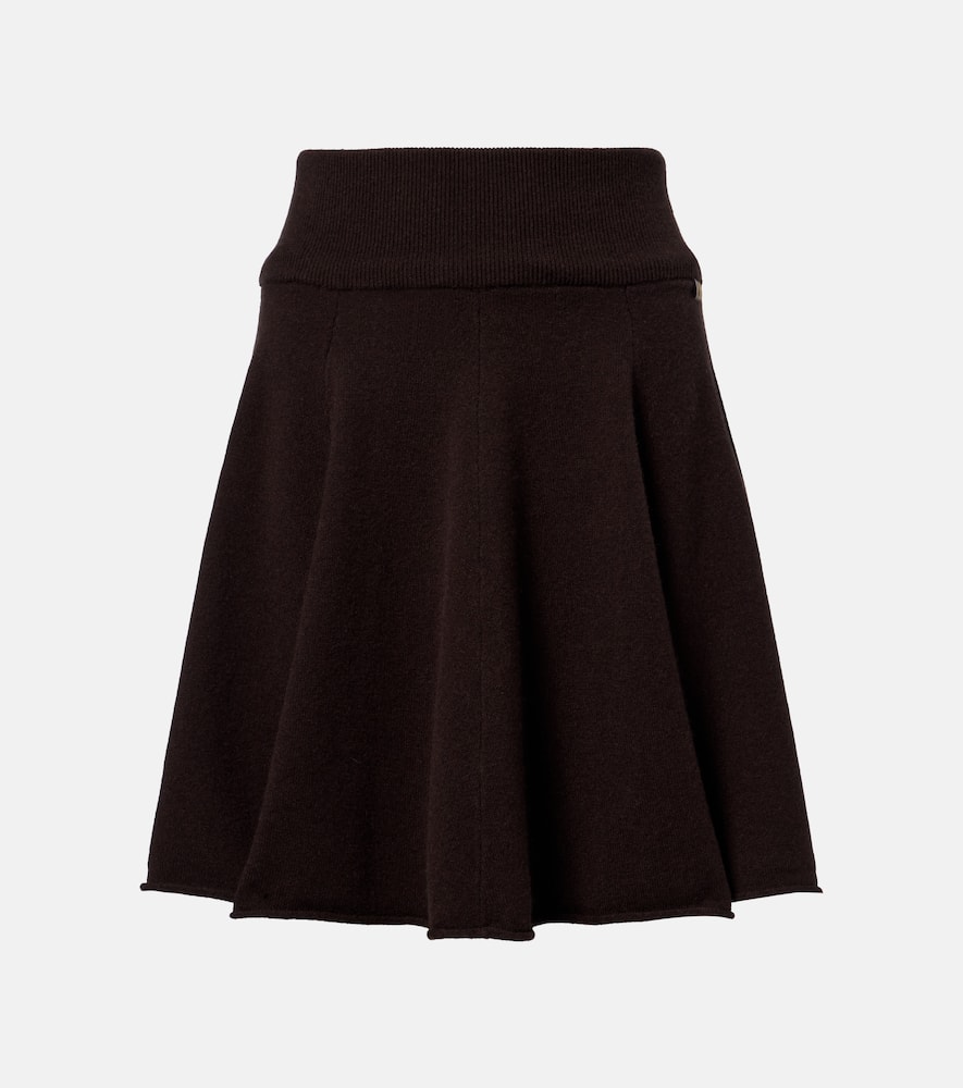 Extreme Cashmere N°379 Girl Cashmere-blend Miniskirt In Brown
